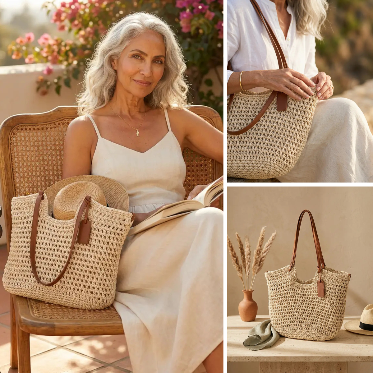 Clara | La Borsa Tote in Crochet Intrecciato a Mano