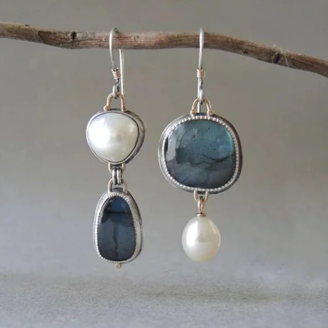 Orecchini Vintage in Pietre Naturali e Argento